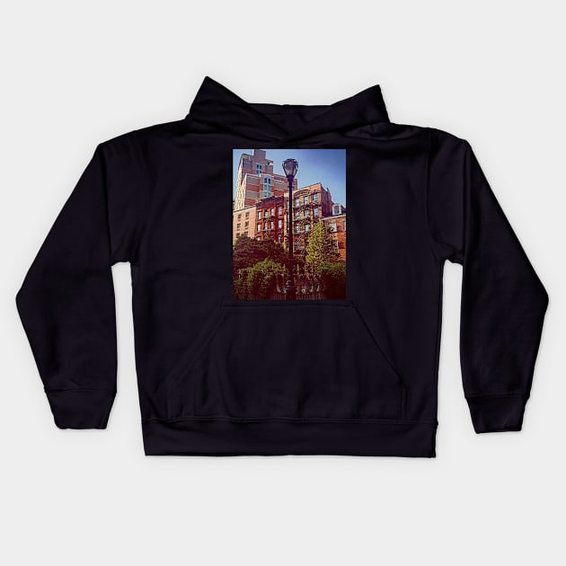 City Buildings East Village, Manhattan, NYC Kids Hoodie by eleonoraingrid